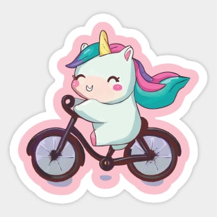 Unicorn on Bike Sticker